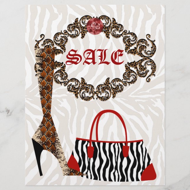 Fashion Flyer Leather Boot Zebra Handbag (Front)