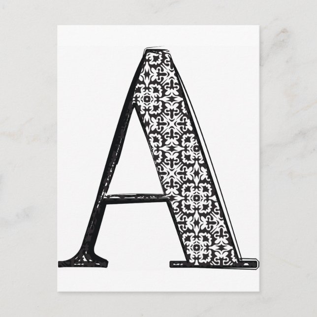 Fashion font, Letter A Postcard (Front)