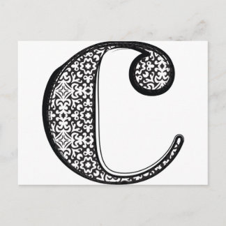 Fashion font, Letter c Postcard