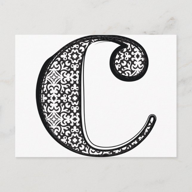 Fashion font, Letter c Postcard (Front)
