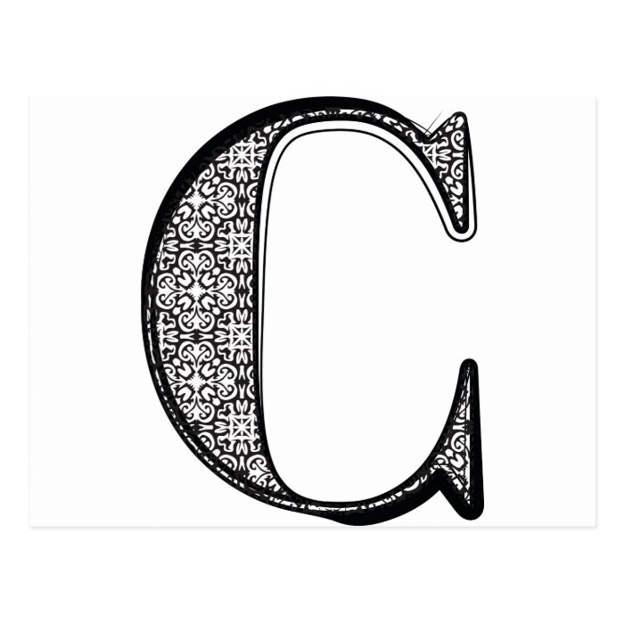 Fashion font, Letter C Postcard