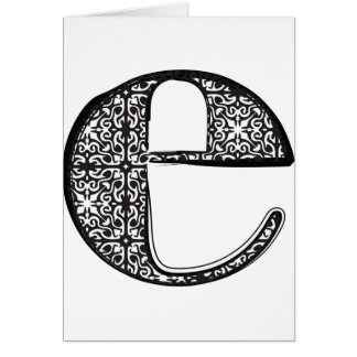 Fashion font, Letter e Cards