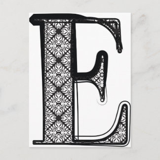Fashion font, Letter E Postcard