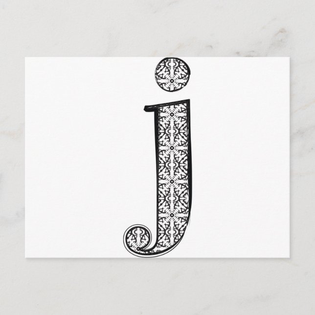 Fashion font, Letter j Postcard (Front)