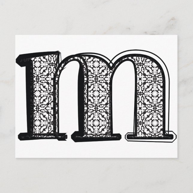 Fashion font, Letter m Postcard (Front)