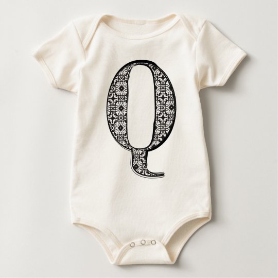 Fashion font, Letter Q Baby Bodysuit