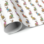 Fashion Forward Jackalopes Wrapping Paper<br><div class="desc">Despite their hardiness,  jackalopes are known to like a pop of color in dreary winter months. See coordinating gift tag.</div>