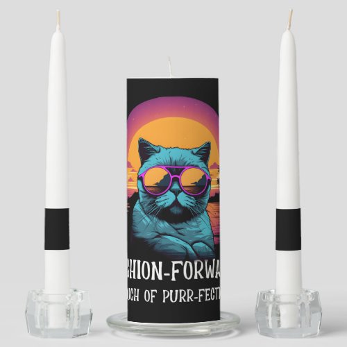 Fashion_forward Touch of purr_fection Unity Candle Set