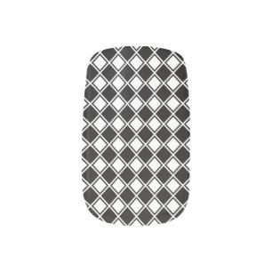 Fashion Fun Black White Checkered Fingernails Minx Nail Art