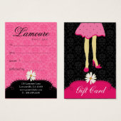 Fashion Gift Card Pretty Shoes Dress Pink Black (Front & Back)
