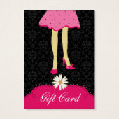 Fashion Gift Card Pretty Shoes Dress Pink Black (Back)