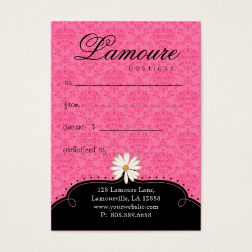 Fashion Gift Card Pretty Shoes Dress Pink Black Business Card