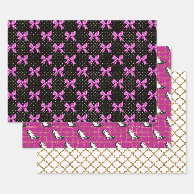 Fashion Girl Boss Pattern  Wrapping Paper Sheets (Set)