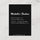 Fashion girl business card design (Back)