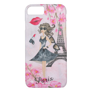 Fashion Girl in Paris Editable Phonecase iPhone 8/7 Case