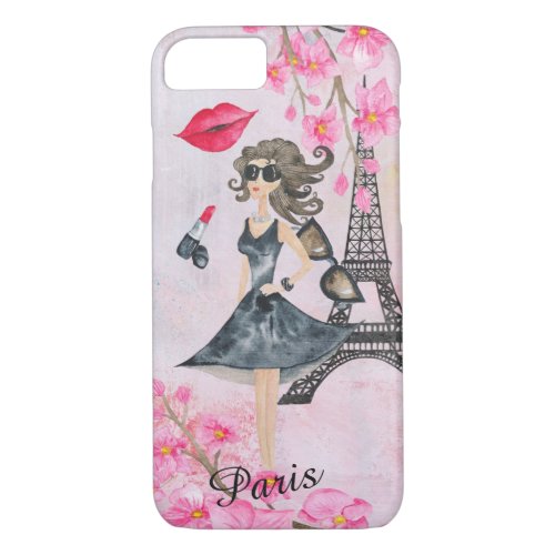 Fashion Girl in Paris Editable Phonecase iPhone 87 Case