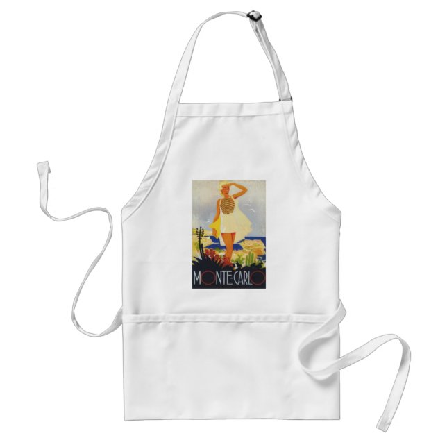 Fashion Girl Monte Carlo Beach Travel Adult Apron (Front)