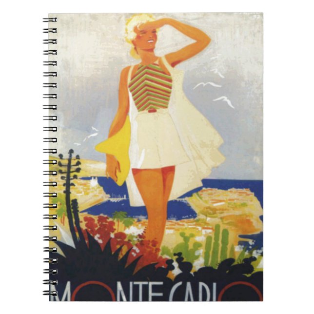 Fashion Girl Monte Carlo Beach Travel Notebook (Front)