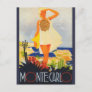 Fashion Girl Monte Carlo Beach Travel Postcard