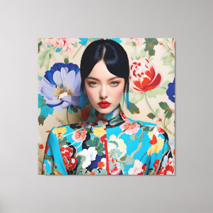 FASHION GIRL PORTRAIT N8 - generativecontent Canvas Print