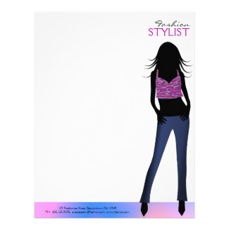 Fashion Girls in Blue Jeans Letterhead Template