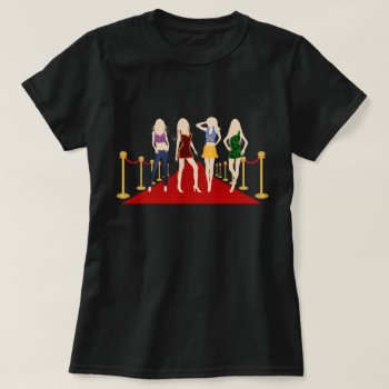 Fashion Girls Models On Red Carpet Ladies T-shirts by sunnymars at Zazzle