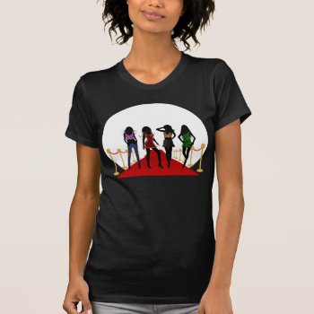 Fashion Girls Models On Red Carpet Womens T-shirts by sunnymars at Zazzle
