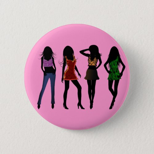 Fashion Girls Models Posing Silhouette Buttons