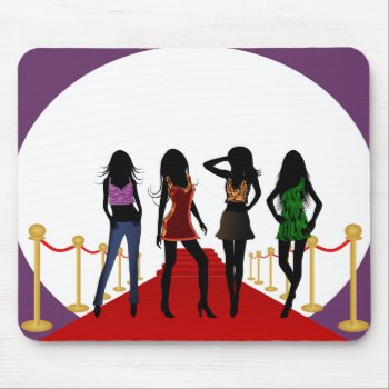 Fashion Girls On The Red Carpet Purple Mousepad by sunnymars at Zazzle