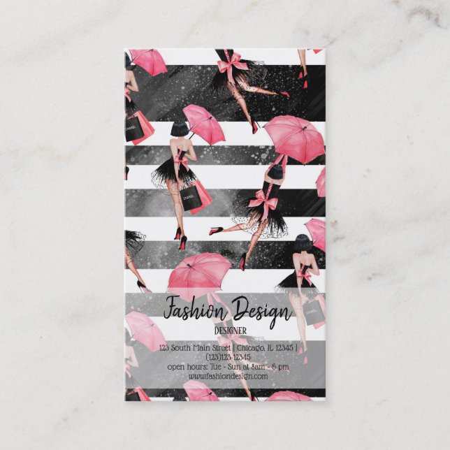 Fashion girly business card (Front)