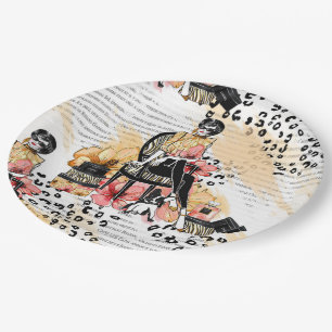 Fashion girly paper plates