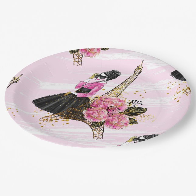 Fashion girly paper plates (Angled)