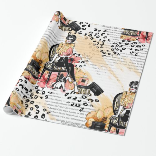 Fashion girly wrapping paper