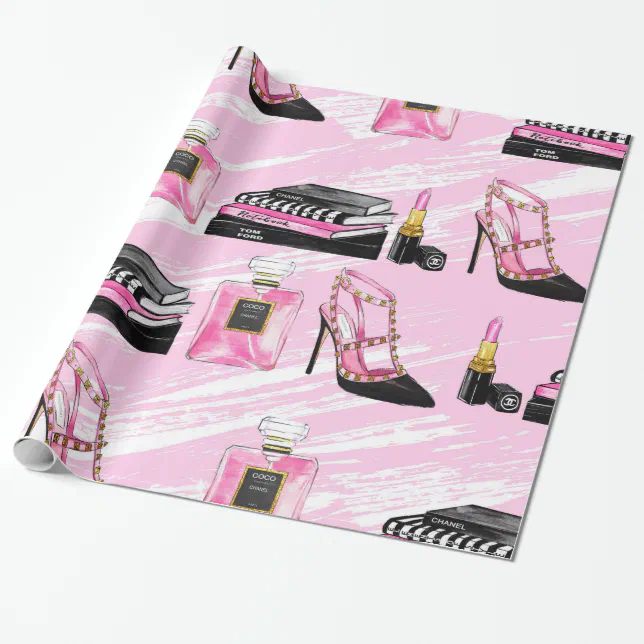 Fashion girly wrapping paper (Unrolled)