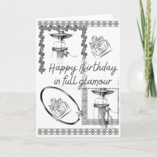 Fashion Glam Birthday Card Elegant Black and White