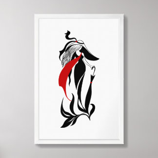 Fashion glamour beautiful graphic illustration framed art