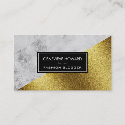 Fashion Gold Marble Geometric Color Block Business Card