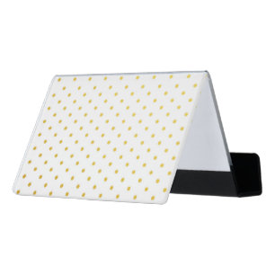 Fashion gold polka dots desk business card holder