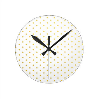 Fashion gold polka dots round clock