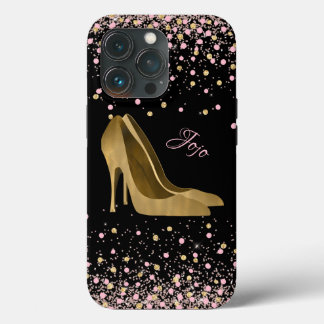 Fashion Gold Stiletto High Heels Glam iPhone 13 Pro Case
