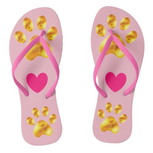 Fashion Golden Paws Flip Flops