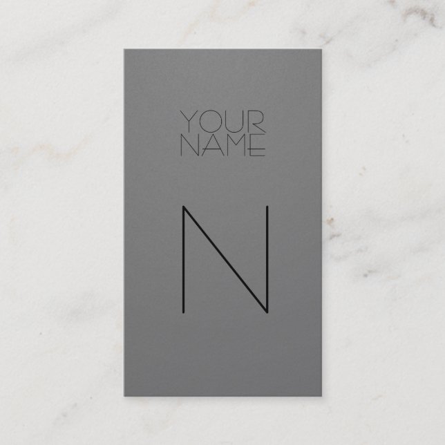 Fashion  Gray Black Business Card (Front)