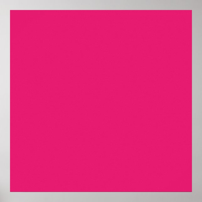 Fashion Hot Pink Personalized Color Background Poster (Front)