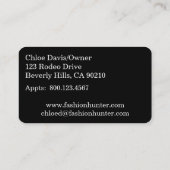 Fashion Hunter Business Card (Back)