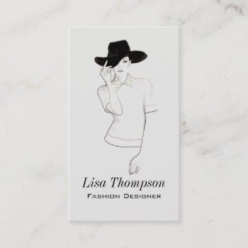 Fashion Icon Designer Lady Hat Business Card by paplavskyte at Zazzle