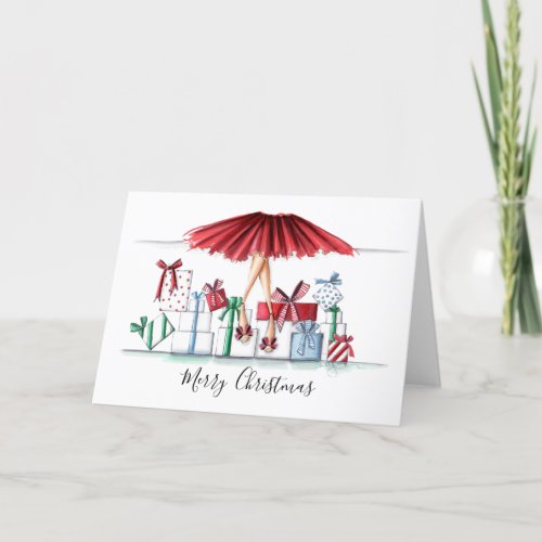 Fashion Illustrated Christmas Card Santas Helper