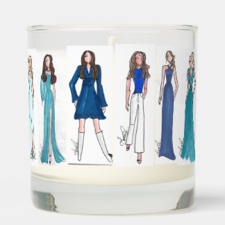 Fashion illustration blue candle