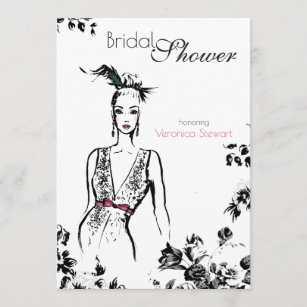 Fashion Illustration Bridal Shower Invitation