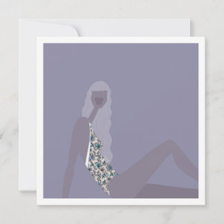 Fashion Illustration Chic Woman Purple Modern Art Card