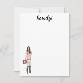 Fashion illustration cowgirl cards